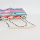 CHANEL Chain Shoulder Bag Canvas White Multicolor CC Auth 117109AM-7