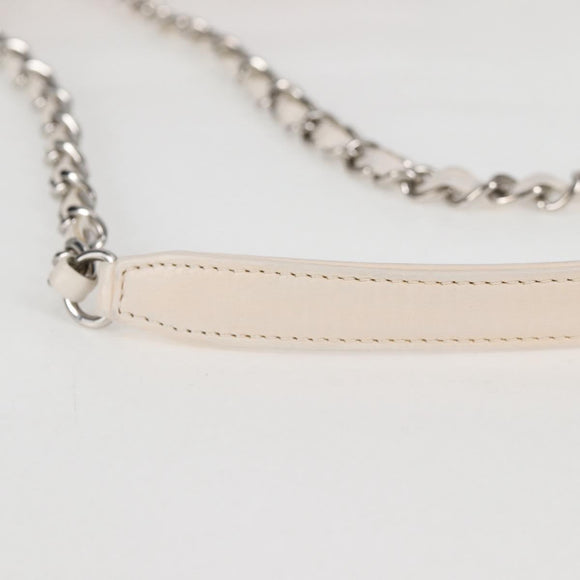 CHANEL Chain Shoulder Bag Canvas White Multicolor CC Auth 117109AM