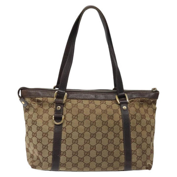 GUCCI GG Canvas Tote Bag Beige Gold 141470 Auth 117117 - 0