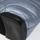 PRADA Shoulder Bag Leather Blue Silver Auth 117118-11