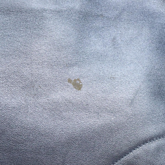 PRADA Shoulder Bag Leather Blue Silver Auth 117118