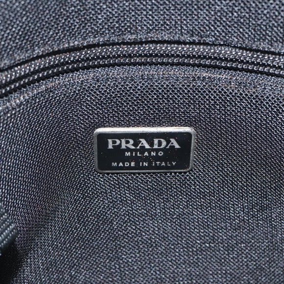PRADA Shoulder Bag Leather Blue Silver Auth 117118