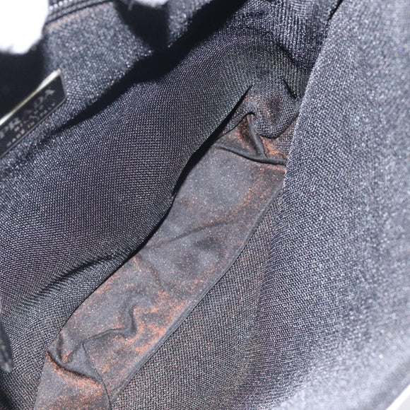 PRADA Shoulder Bag Leather Blue Silver Auth 117118