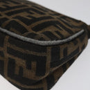 FENDI Zucca Canvas Pouch Black Brown Auth 117119-15