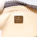 FENDI Zucca Canvas Pouch Black Brown Auth 117119-9