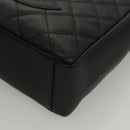 CHANEL Matelasse Chain Tote Bag Caviar Skin Black Gold CC Auth 117131AM-15