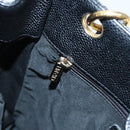 CHANEL Matelasse Chain Tote Bag Caviar Skin Black Gold CC Auth 117131AM-21