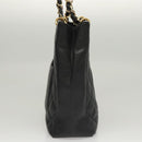 CHANEL Matelasse Chain Tote Bag Caviar Skin Black Gold CC Auth 117131AM-4