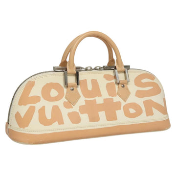 LOUIS VUITTON Graffiti Alma Horizontal Hand Bag White Orange M92176 Auth 117141
