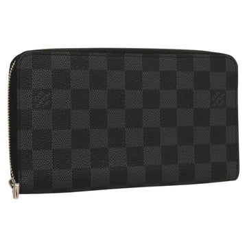 LOUIS VUITTON Damier Graphite Zippy Organizer Long Wallet N63077 Auth 117148SM