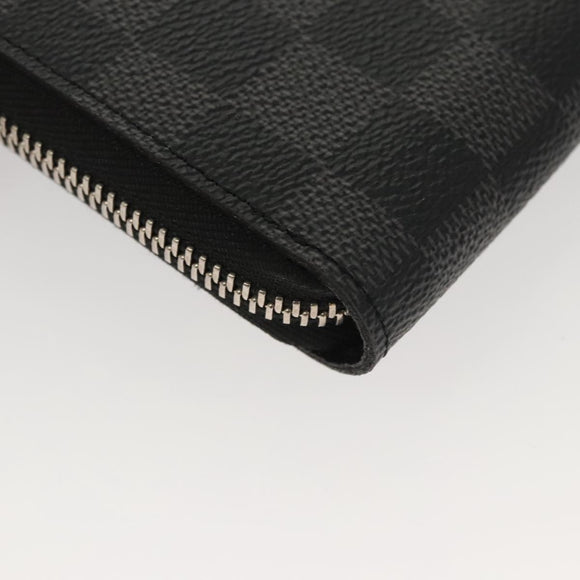 LOUIS VUITTON Damier Graphite Zippy Organizer Long Wallet N63077 Auth 117148SM