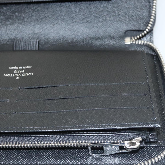 LOUIS VUITTON Damier Graphite Zippy Organizer Long Wallet N63077 Auth 117148SM