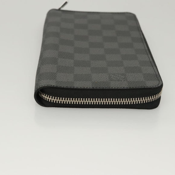 LOUIS VUITTON Damier Graphite Zippy Organizer Long Wallet N63077 Auth 117148SM