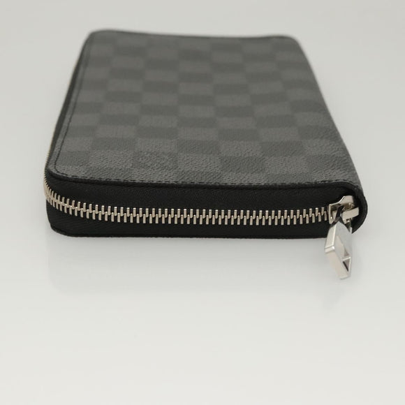 LOUIS VUITTON Damier Graphite Zippy Organizer Long Wallet N63077 Auth 117148SM