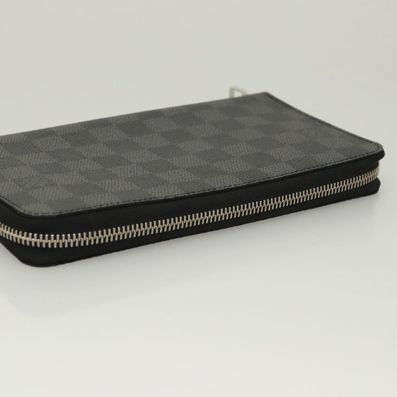 LOUIS VUITTON Damier Graphite Zippy Organizer Long Wallet N63077 Auth 117148SM
