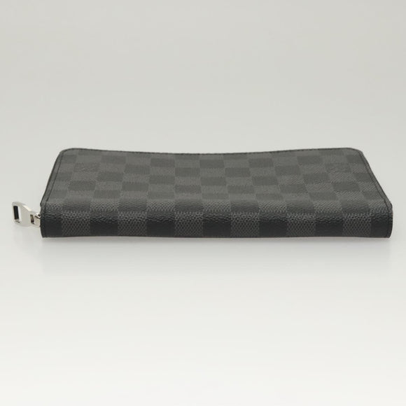LOUIS VUITTON Damier Graphite Zippy Organizer Long Wallet N63077 Auth 117148SM