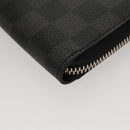LOUIS VUITTON Damier Graphite Zippy Organizer Long Wallet N63077 Auth 117148SM-14