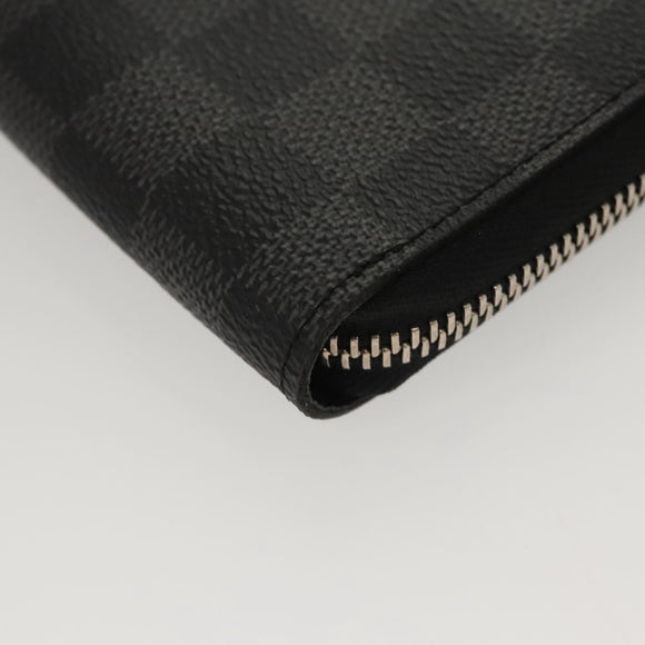 LOUIS VUITTON Damier Graphite Zippy Organizer Long Wallet N63077 Auth 117148SM