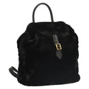 FENDI Backpack Leather Black Auth 117165-1