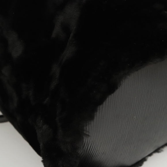 FENDI Backpack Leather Black Auth 117165