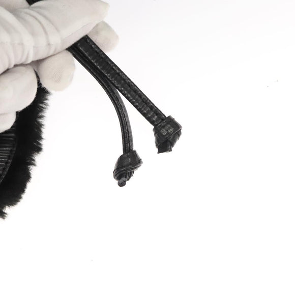 FENDI Backpack Leather Black Auth 117165