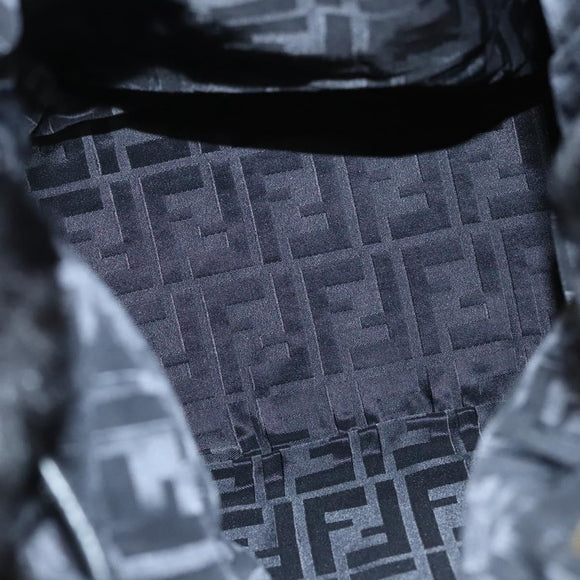 FENDI Backpack Leather Black Auth 117165