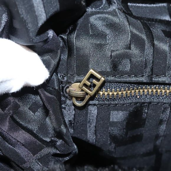 FENDI Backpack Leather Black Auth 117165