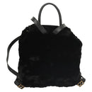 FENDI Backpack Leather Black Auth 117165-2