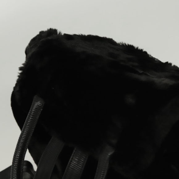 FENDI Backpack Leather Black Auth 117165