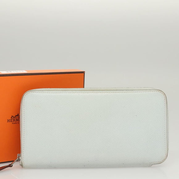 HERMES Steeple Azap Long Long Wallet Epsom Light Blue Auth 117188
