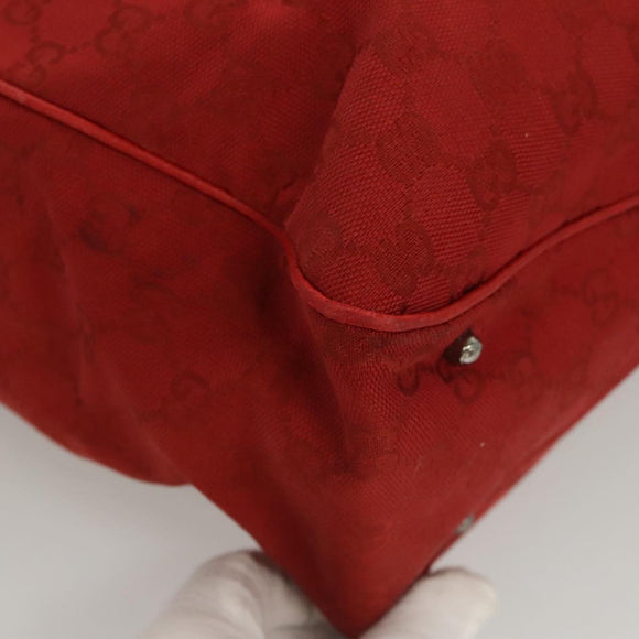 GUCCI GG Canvas Shoulder Bag Red 113017 Auth 117199