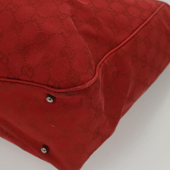 GUCCI GG Canvas Shoulder Bag Red 113017 Auth 117199