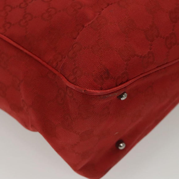 GUCCI GG Canvas Shoulder Bag Red 113017 Auth 117199