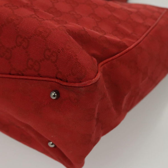 GUCCI GG Canvas Shoulder Bag Red 113017 Auth 117199