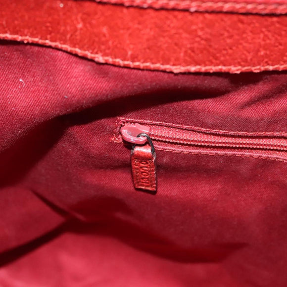 GUCCI GG Canvas Shoulder Bag Red 113017 Auth 117199