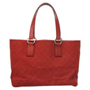 GUCCI GG Canvas Shoulder Bag Red 113017 Auth 117199-13