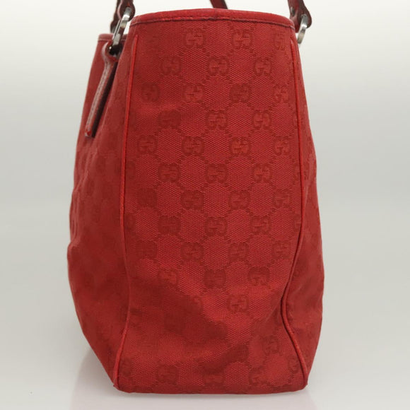 GUCCI GG Canvas Shoulder Bag Red 113017 Auth 117199
