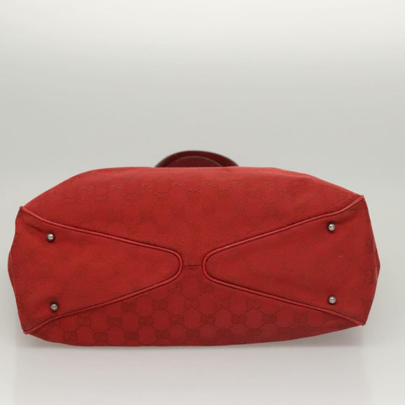 GUCCI GG Canvas Shoulder Bag Red 113017 Auth 117199