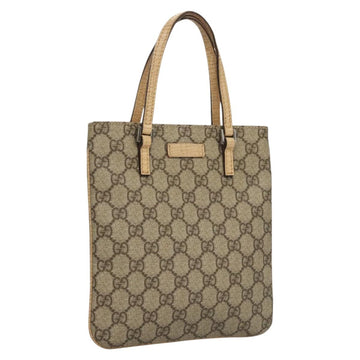 GUCCI GG Supreme Hand Bag PVC Leather Beige 114600 Auth 117203