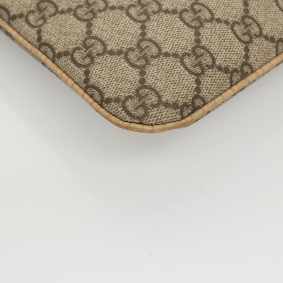 GUCCI GG Supreme Hand Bag PVC Leather Beige 114600 Auth 117203