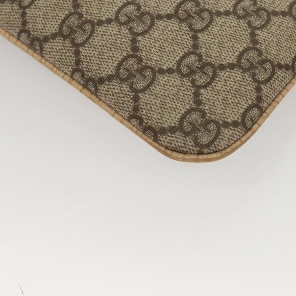 GUCCI GG Supreme Hand Bag PVC Leather Beige 114600 Auth 117203