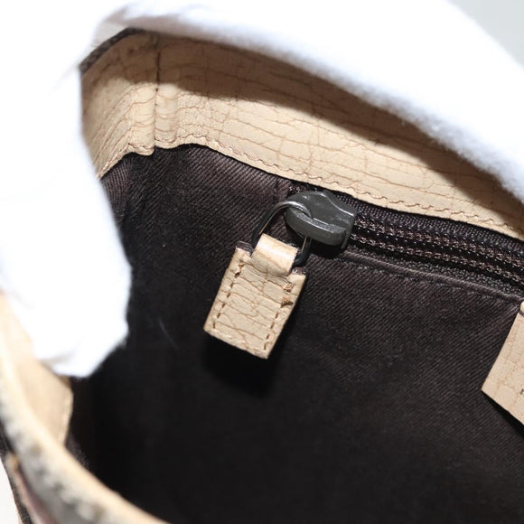 GUCCI GG Supreme Hand Bag PVC Leather Beige 114600 Auth 117203