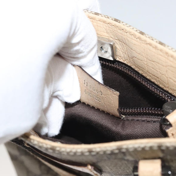 GUCCI GG Supreme Hand Bag PVC Leather Beige 114600 Auth 117203