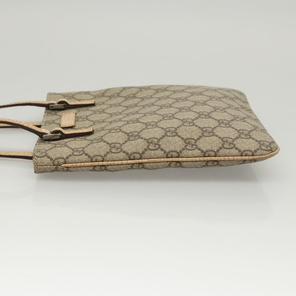 GUCCI GG Supreme Hand Bag PVC Leather Beige 114600 Auth 117203