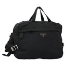PRADA Hand Bag Nylon 2way Black Silver Auth 117219-1