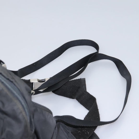 PRADA Hand Bag Nylon 2way Black Silver Auth 117219
