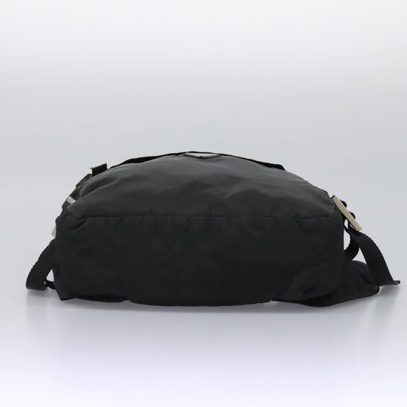 PRADA Hand Bag Nylon 2way Black Silver Auth 117219