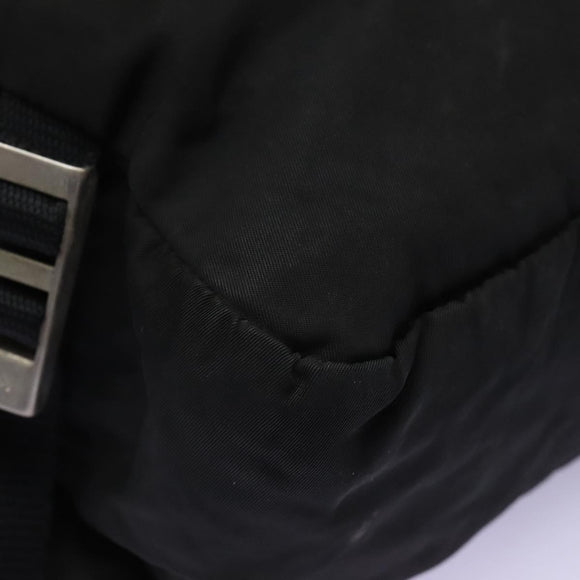 PRADA Hand Bag Nylon 2way Black Silver Auth 117219