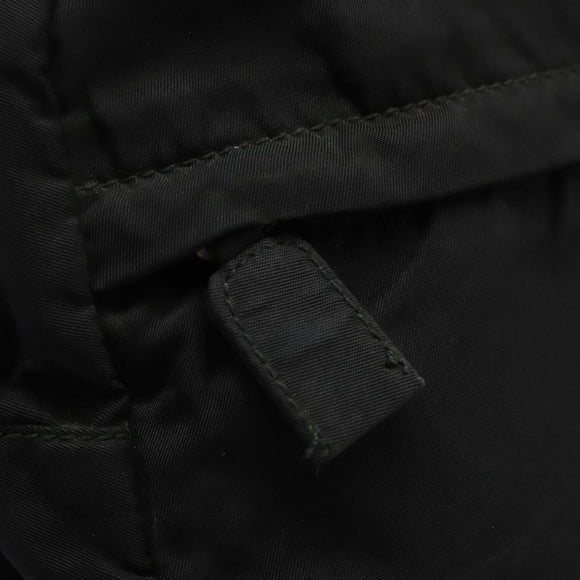 PRADA Hand Bag Nylon 2way Black Silver Auth 117219