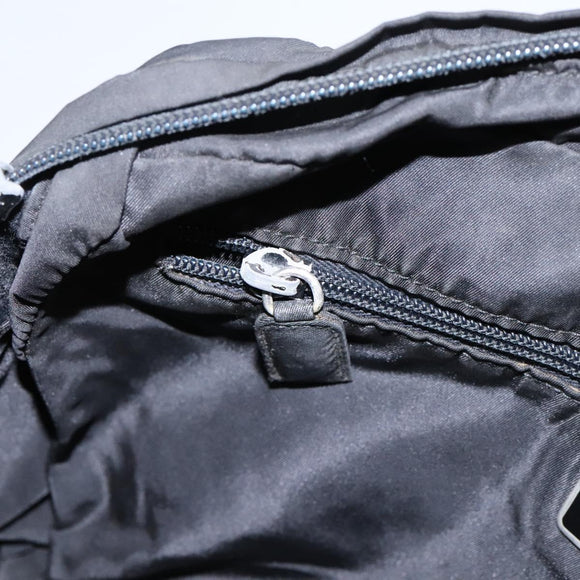 PRADA Hand Bag Nylon 2way Black Silver Auth 117219